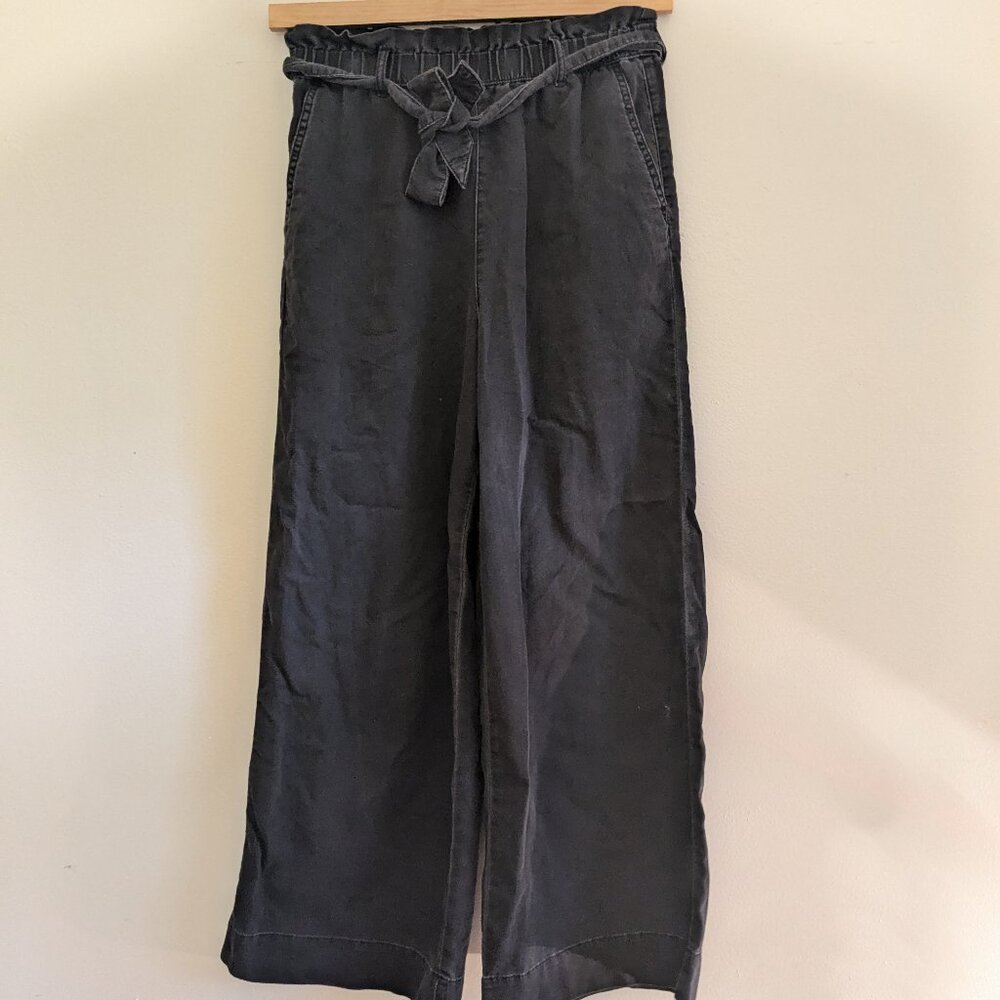 Zara Women's Flowy Wide Leg Pants | Cotton | Black